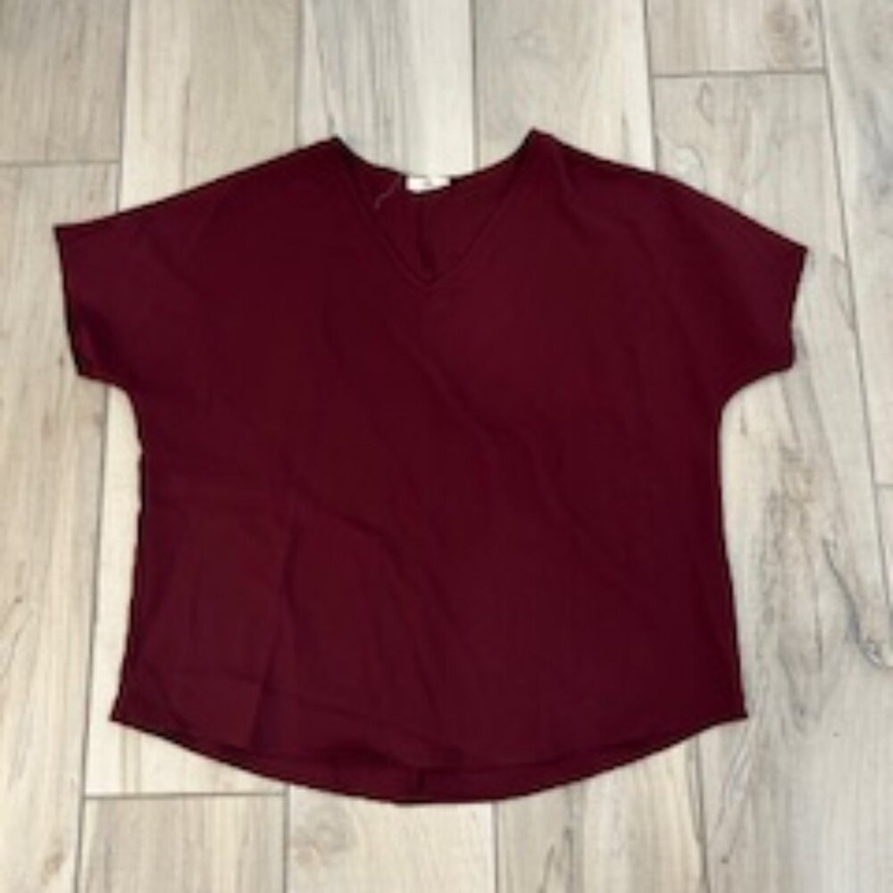 Entro dark Burgandy red blouse